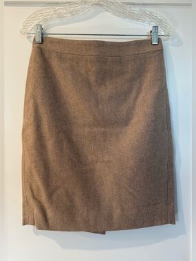 NWT Classic Tan J Crew Women's Wool Blend Pencil Skirt (Size 0)